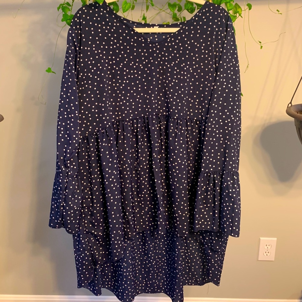 Blue polka dot dress